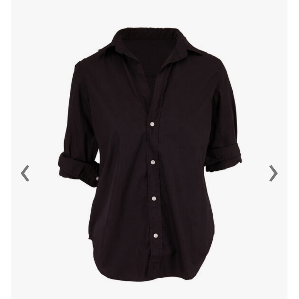 FRANK & EILEEN Frank Black Cotton Button Down